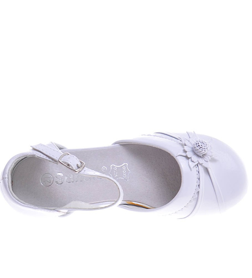 Białe komunijne balerinki buty dziewczęce /E6-2 11385 T199/