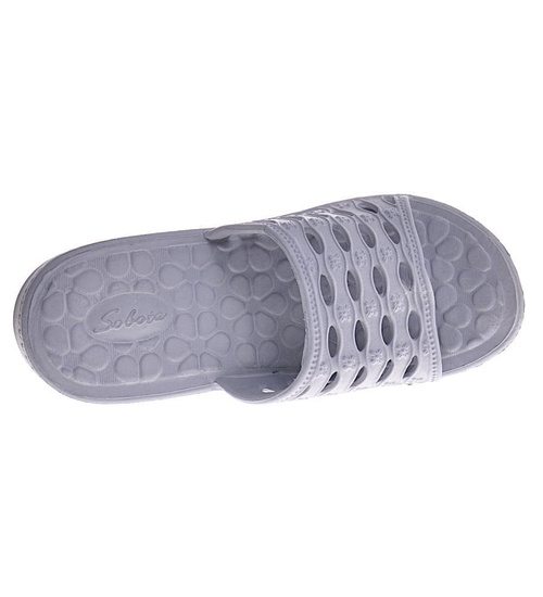 Gumowe klapki damskie basenówki Szare Kod 11705 /F7-1 D309 T190/