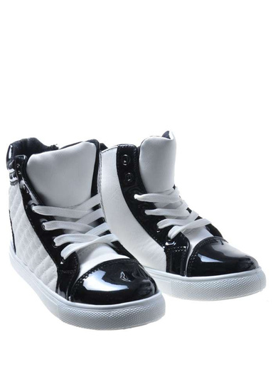 Wiosenne trampki sneakersy dla dziewczynki CZARNO-BIAŁE /B2-3 7423 S194/