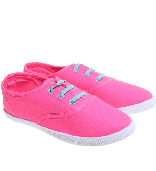 Ciemno różowe wsuwane tenisówki dziewczęce /D6-1 18058 T075/