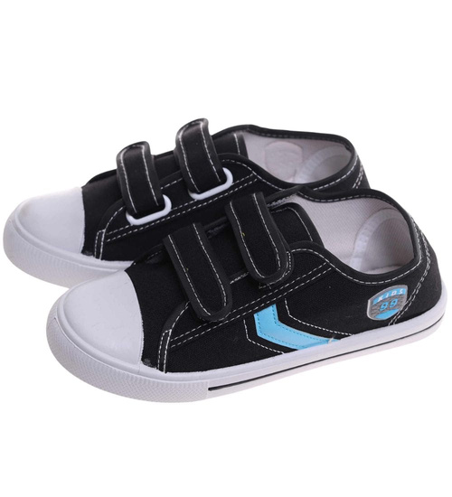 Chłopięce czarne tenisówki na rzepy /B4-2 18037 T186/