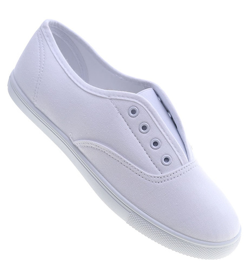 Wsuwane białe tenisówki /G12-2 13387 T233/