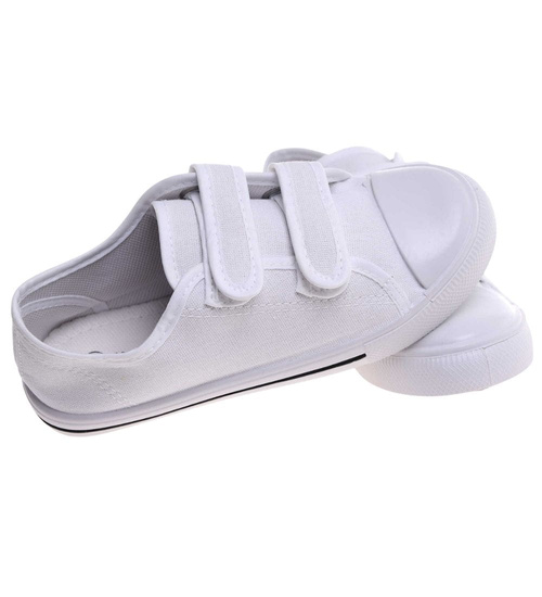 Białe tenisówki dla chłopca na rzepy /G3-1 18100 T189/