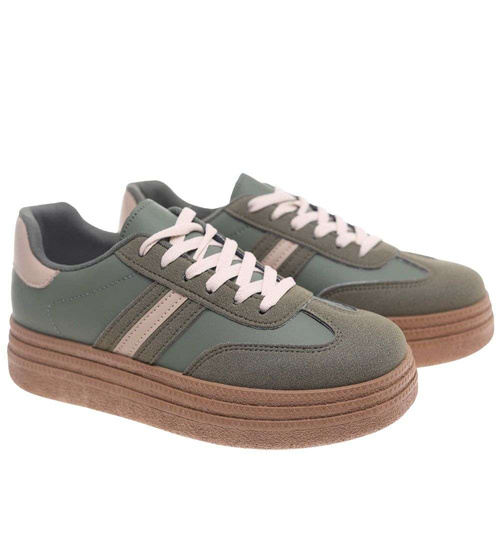 Zielone trampki na platformie /E2-1 18812 W288/