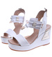 Skórzane białe sandały damskie /A1-3 14286 T179/