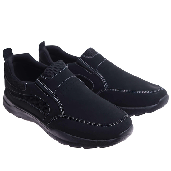 Wsuwane czarne męskie buty sportowe /C2-3 17433  T484/