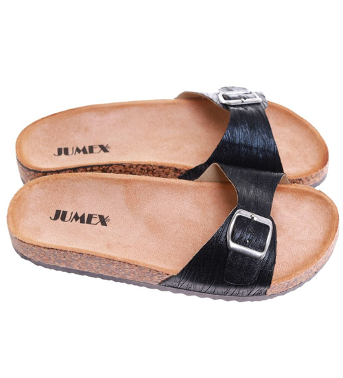  Czarne profilowane klapki damskie /G7-2  17715 T182/