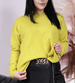 Luźny mięciutki musztardowy sweterek /H2 A3-1 UB551 T391/