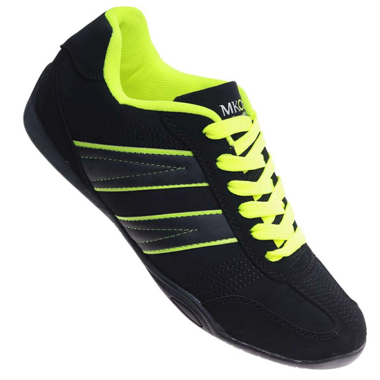 Wiązane damskie czarno zielone buty sportowe /E4-3 h2 15055 S146/