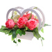 Kompozycja kwiatowa- różowe róże w białym sercu /Komp112 P328/