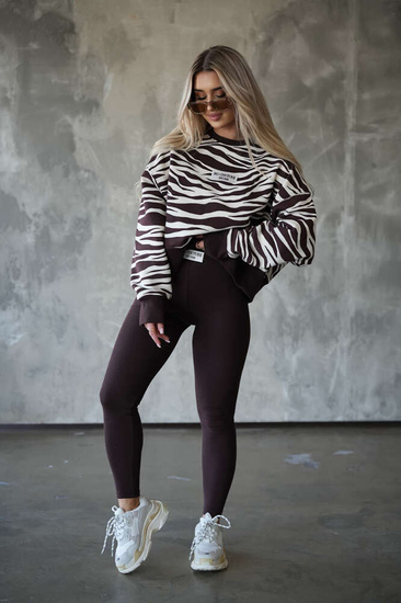 Brązowo biała bluza damska Bgcouture /H UB661 L121/