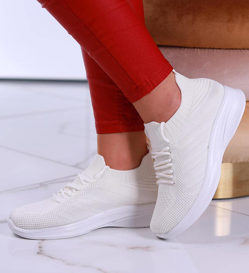 Sportowe buty damskie Ecru /F3-3 13318 T292/