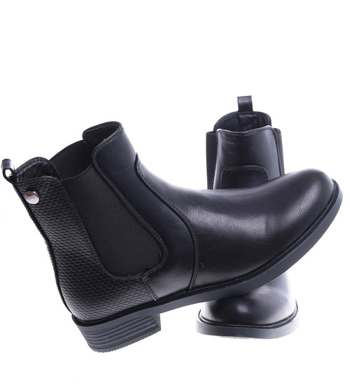 Czarne damskie botki sztyblety /G8-2 14914 S630/