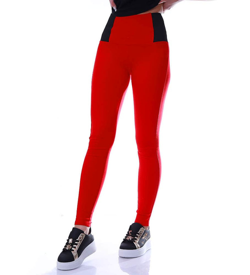 Czerwone legginsy damskie /H2 UB870 G8-6/