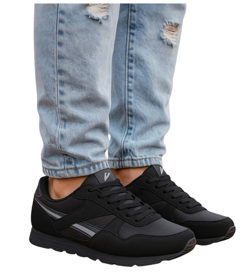 Sportowe czarne buty chłopięce sneakersy /D5-1 18123 T389/