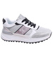 Biało srebrne wiązane buty sportowe /A2-3 18843 T232/