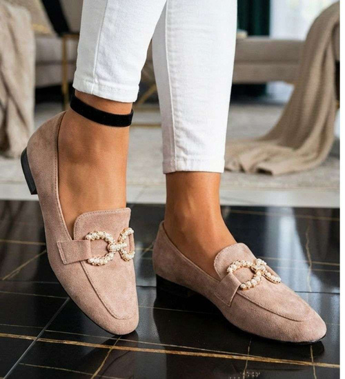 Zamszowe lordsy buty damskie /C6-2 13238 T348/