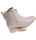 Klasyczne damskie botki na niskim obcasie Beżowe /E10-3 18381 W484/