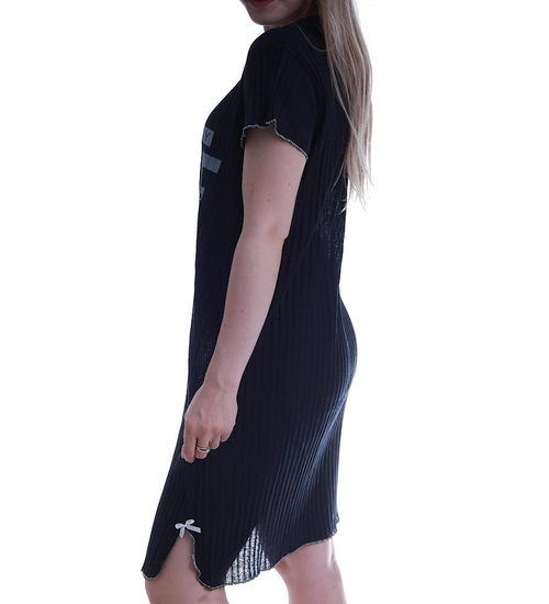 Czarna koszula nocna Love I miss You /H2-K29 P92 S195/