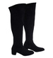 Czarne klasyczne kozaki do kolan na obcasie /E6-1 18203 W583/