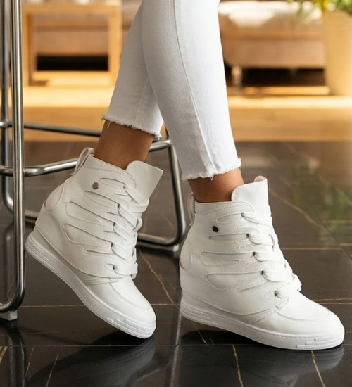 Białe trampki sneakersy na koturnie Seastar /G8-3 14900 T937/