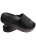 Czarne wodoodporne klapki plażowe na platformie /C1-3 17847 G182/
