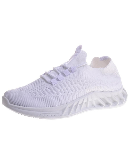 Wsuwane białe buty sportowe /F9-3 11872 T391/