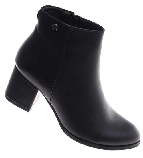 Klasyczne czarne botki na niskim obcasie /G3-2 +H2 18189 T399/