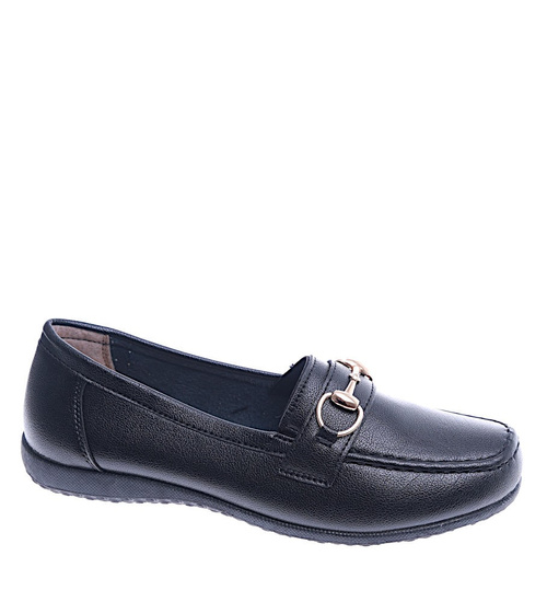 Półbuty z łańcuchem Czarne /D6-3 13783 T326/