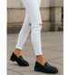 Czarne półbuty loafersy damskie /B6-3 18236 W142/