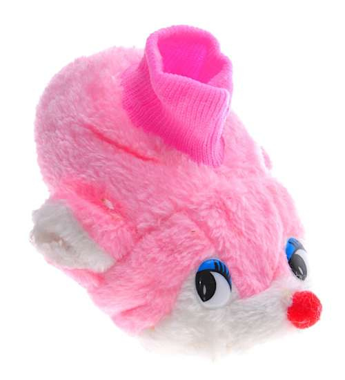 Różowe pluszowe kapcie zwierzaki /F4-1 12975 T195/ Różowe pluszowe kapcie zwierzaki /F4-1 12975 T195/