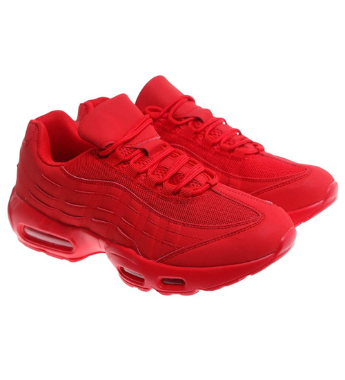 Czerwone wiązane męskie buty sportowe /F1-3 17955 G381/