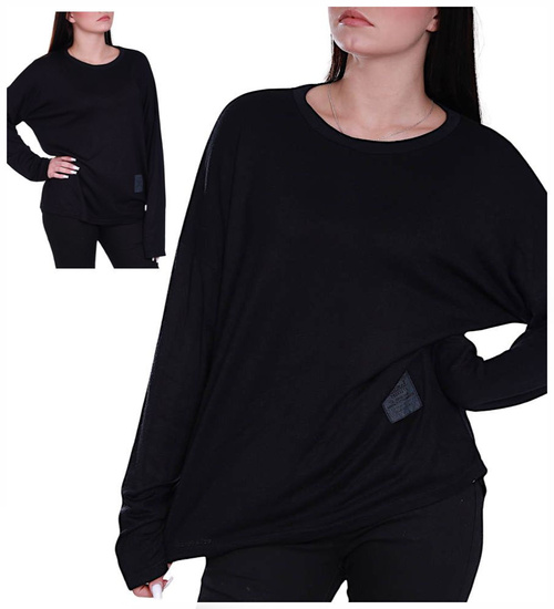 Czarna bluzka damska oversize /H UB818 S235/