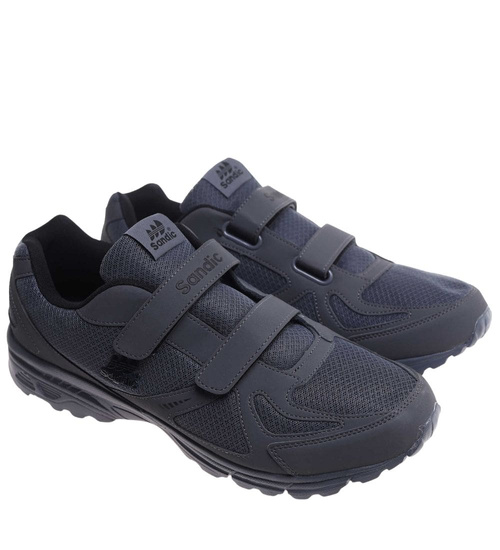 Szare męskie buty sportowe na rzepy Sandic Duże rozmiary /G5-1 18117 T678/
