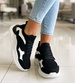 Czarno białe wsuwane sneakersy buty sportowe /E4-3 18769 W231