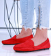 Czerwone zamszowe półbuty balerinki lordsy /F9-2 15628 T187/