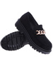 Czarne półbuty loafersy na niskiej platfomie /C7-2 14873 T485/