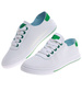 Ażurowe sznurowane biało zielone tenisówki damskie /E9-2 16242 G282/