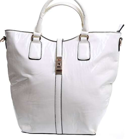 Duża beżowa torebka damska z paskiem /H2 K? TB501 M152/ Duża beżowa torebka damska z paskiem /H2 K? TB501 M152/