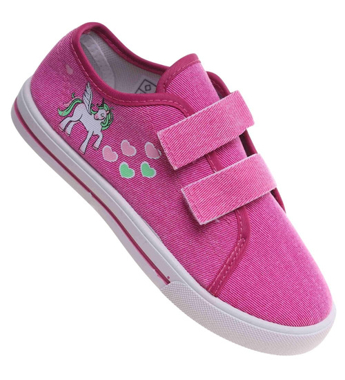 Fuksjowe tenisówki dla dziewczynki na rzepy /E6-1 18109 T189/