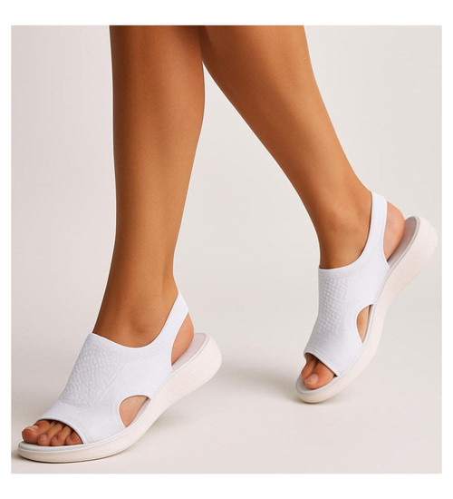 Białe elastyczne sandały na platformie 2 gat OST497