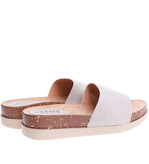 Srebrne klapki damskie na platformie /A10-2 16109 T231/