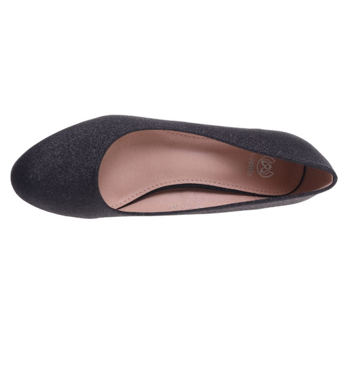 Wizytowe czarne czółenka na klocku /G12-2 18633 T357/