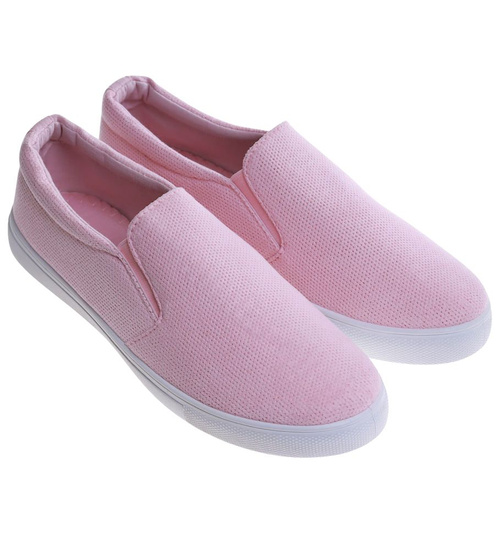 Wsuwane pastelowe trampki damskie slip on Różowe /G8-2 13607 T171/