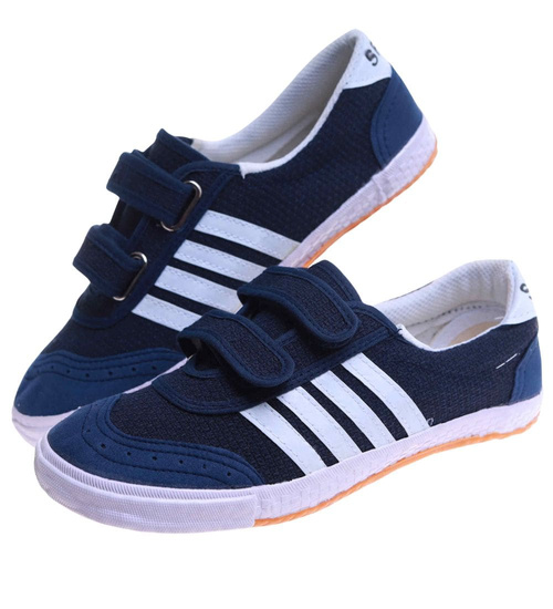 Chłopięce granatowe trampki halówki na rzep /A4-1 17642 T137/