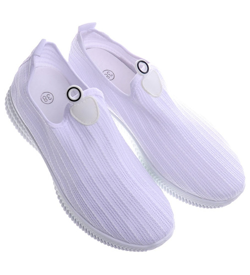 Wsuwane damskie buty sportowe białe /D6-3 13093 T235/