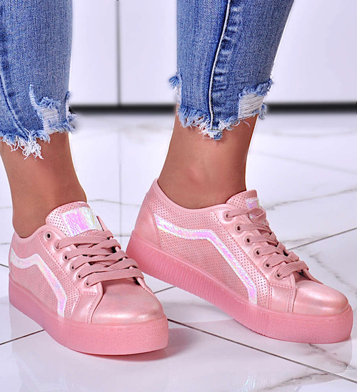 Różowe trampki creepersy na platformie /E9-3 10807 S198/