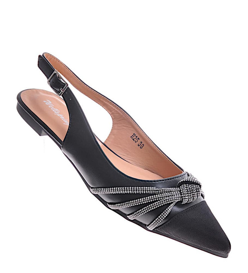 Czarne sandały na płaskim obcasie /G12-2 12083 T296/