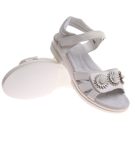 Białe dziewczęce sandały /F7-1 17896 T290/