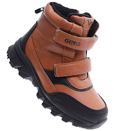 Camelowe chłopięce trapery ocieplane na rzepy /C7-3 15345 T549/